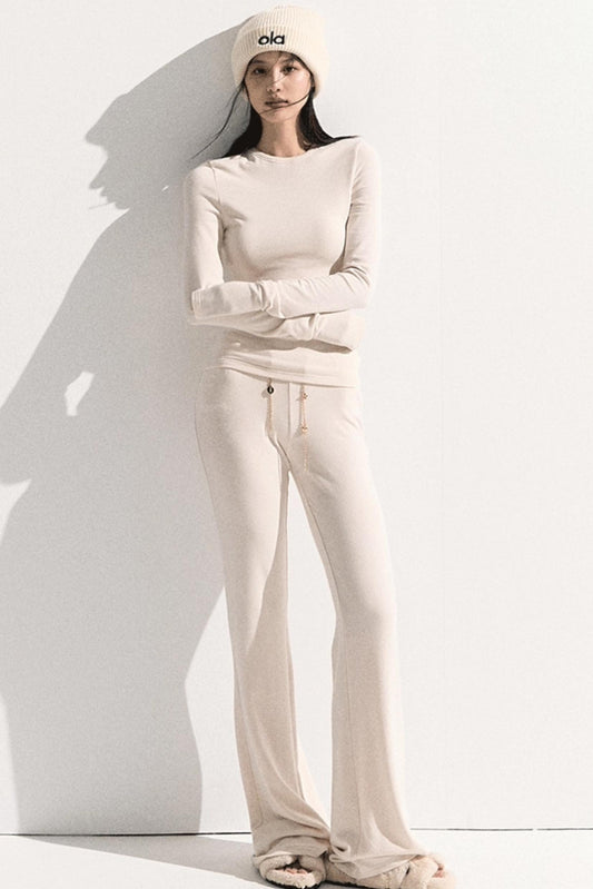 Soft Crewneck Knitwear Trouser Set-Up