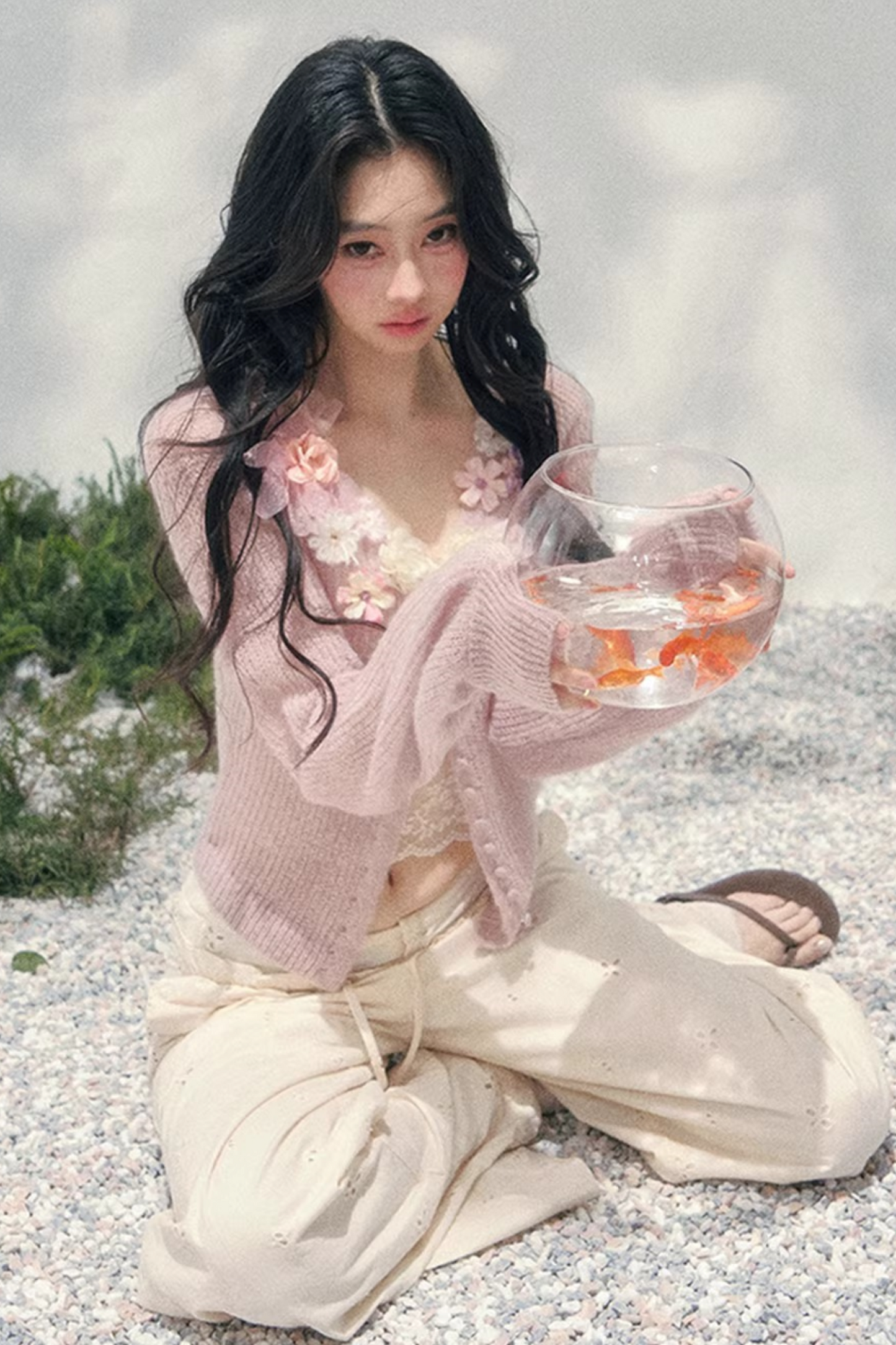 Spring Soft Breeze Floral Sweater Set-Up