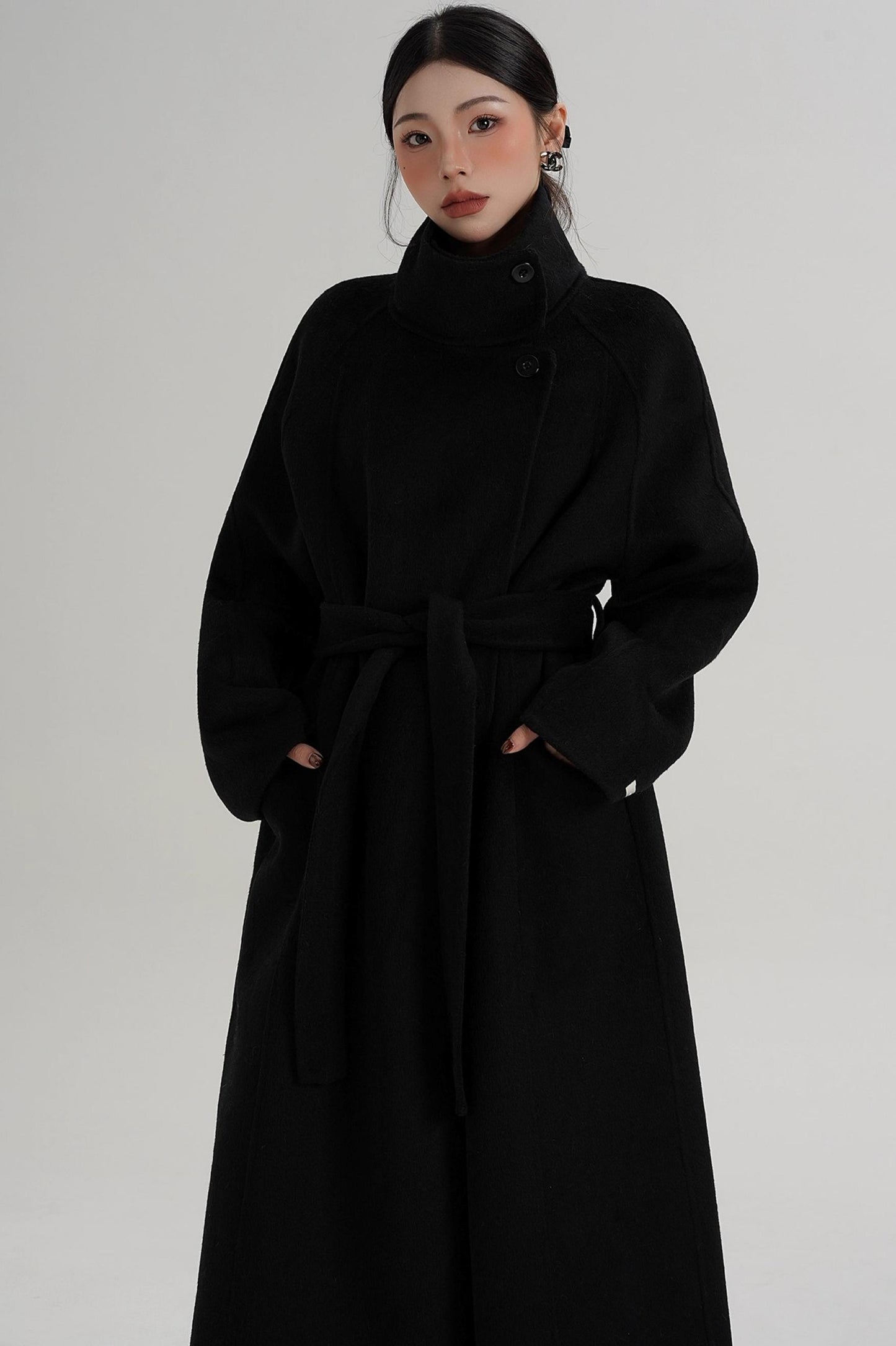 Turtleneck Long Wool Coat