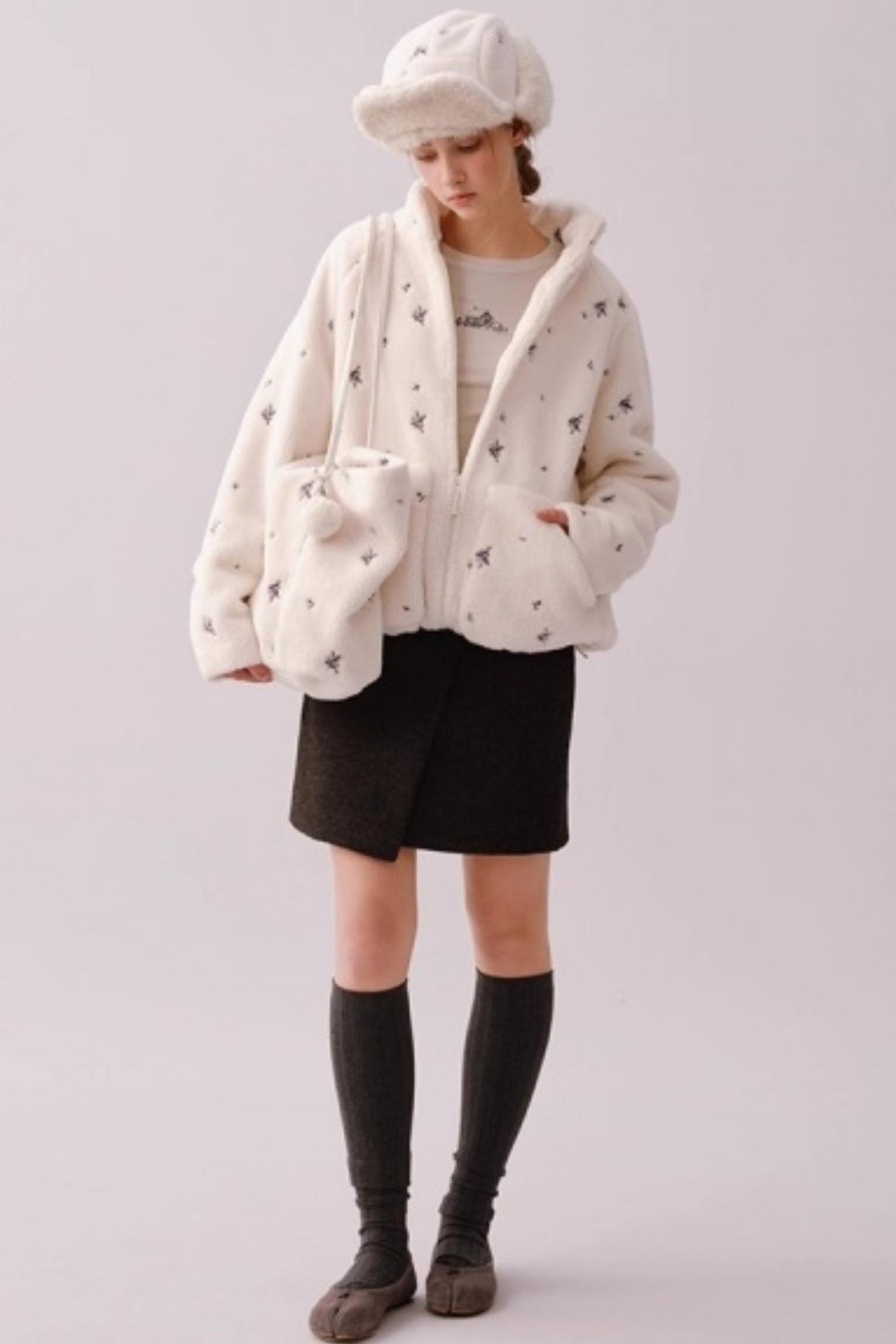 Heavy Woolen Patchwork Skirt