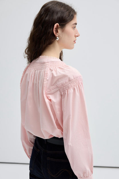 French Embroidered Cut-Out Lace Top