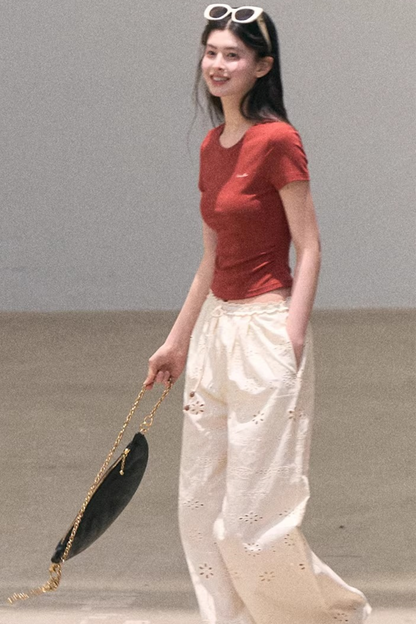 Embroidered Pure Cotton Pants