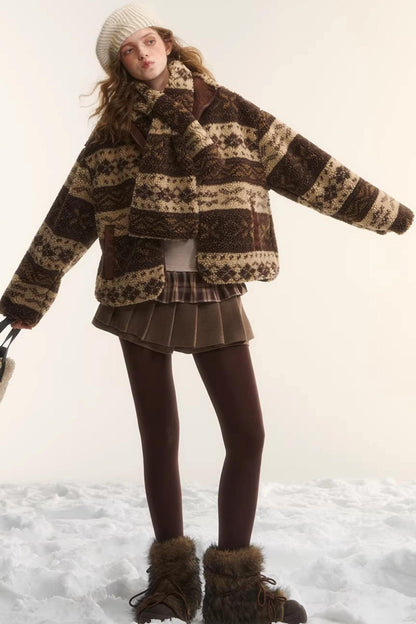 Reversible Fair Isle Fleece Jacket Set