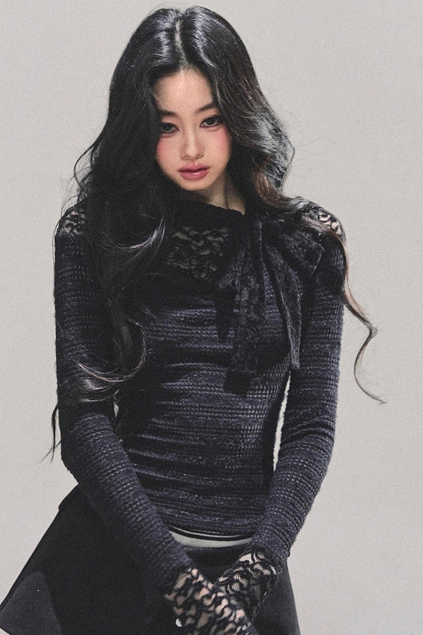 Black and White Lace Top