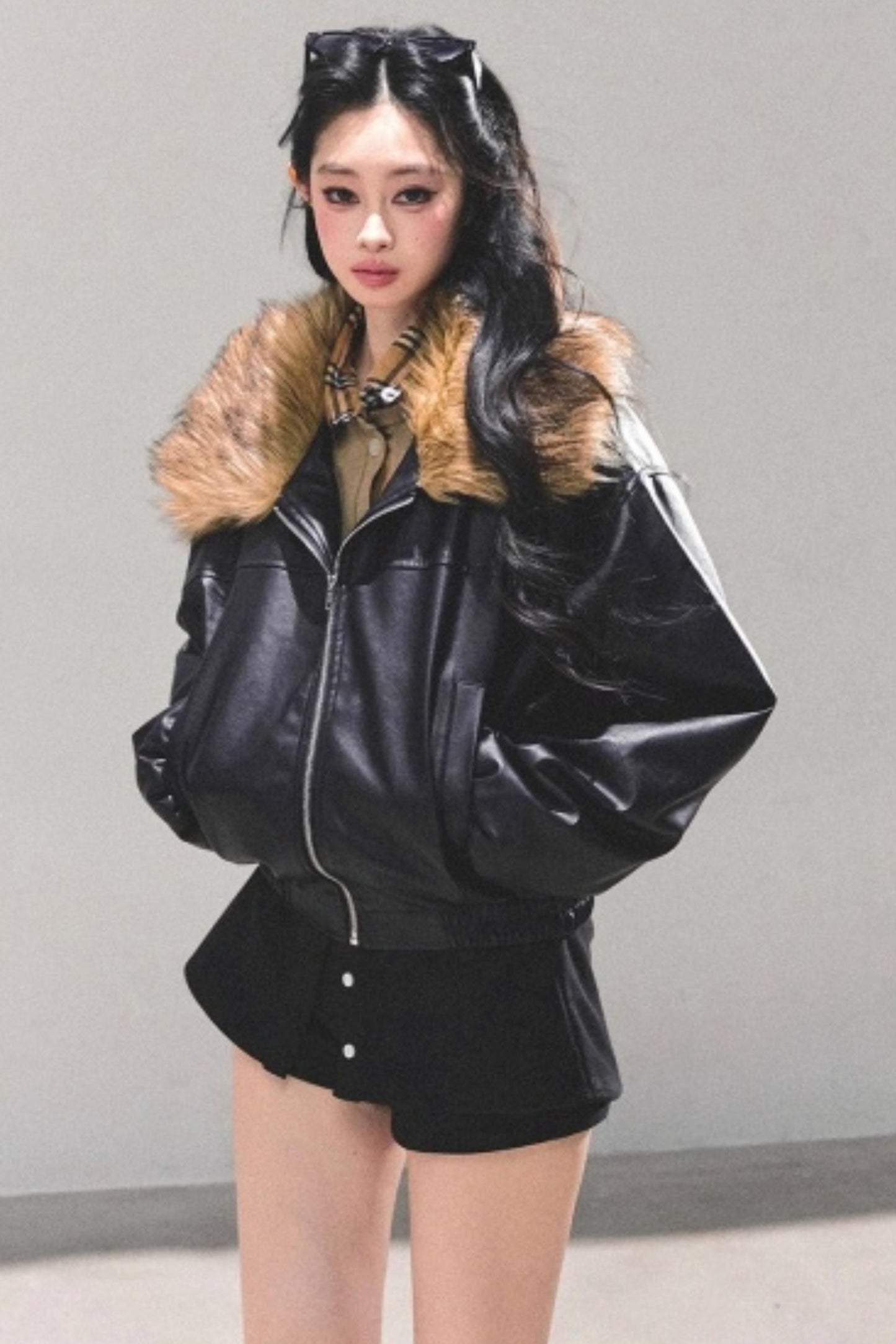 Fake Two Korean Long-Sleeve Knit Top