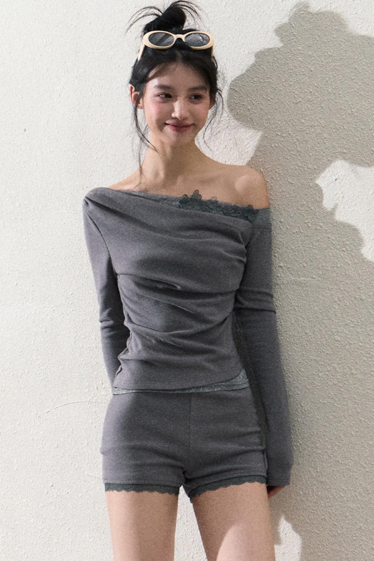 Elegant One-Shoulder Tops Set-Up