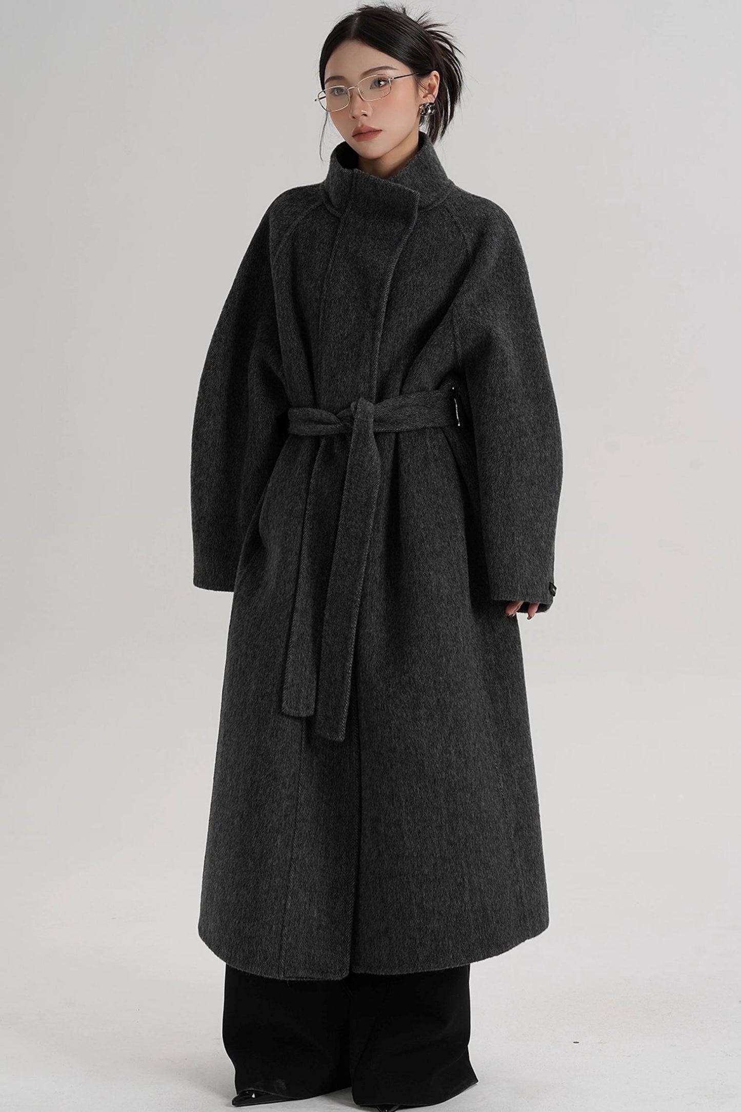 Curved Wool Coat