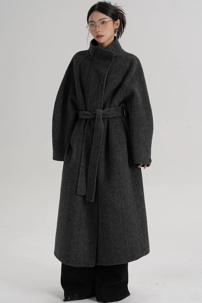Curved Wool Coat