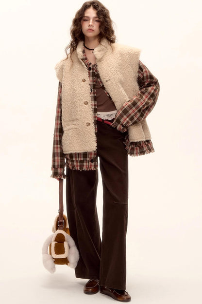 Reversible Fur Suede Vest Jacket