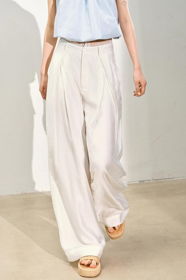 Pleated Organza Pants