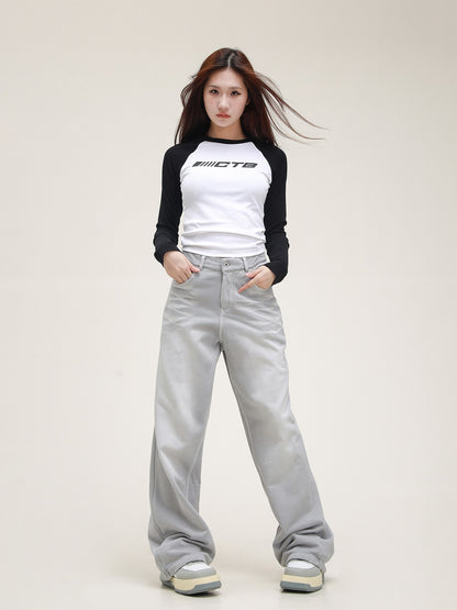 American Retro Imitation Denim Hip-Hop Jogginghose