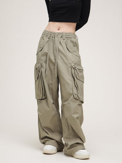American Retro Lace-up Pants