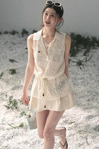Lace Hollow-Out Summer Top