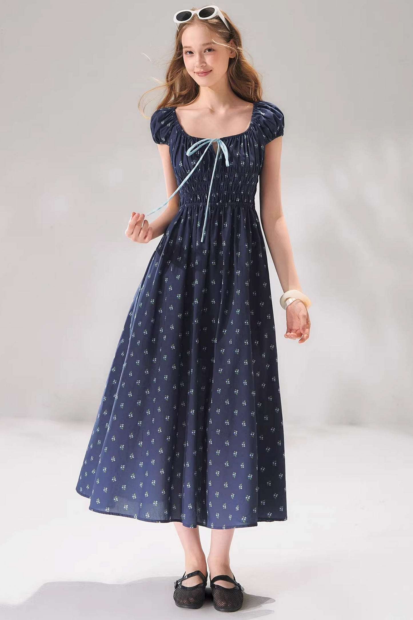 Floral Bow Long Dress