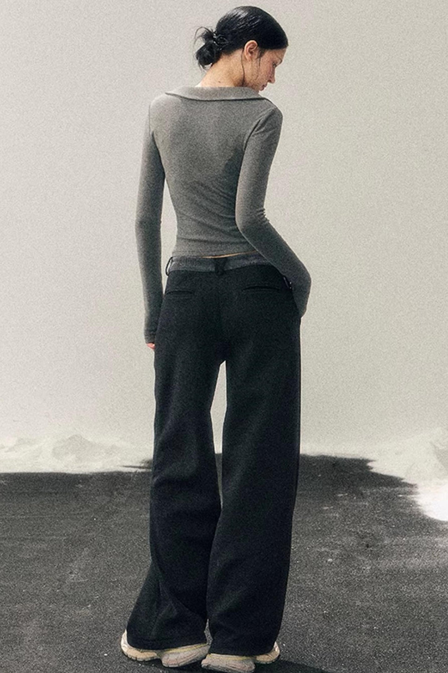 Fleece-Lined Wide-Leg Pants