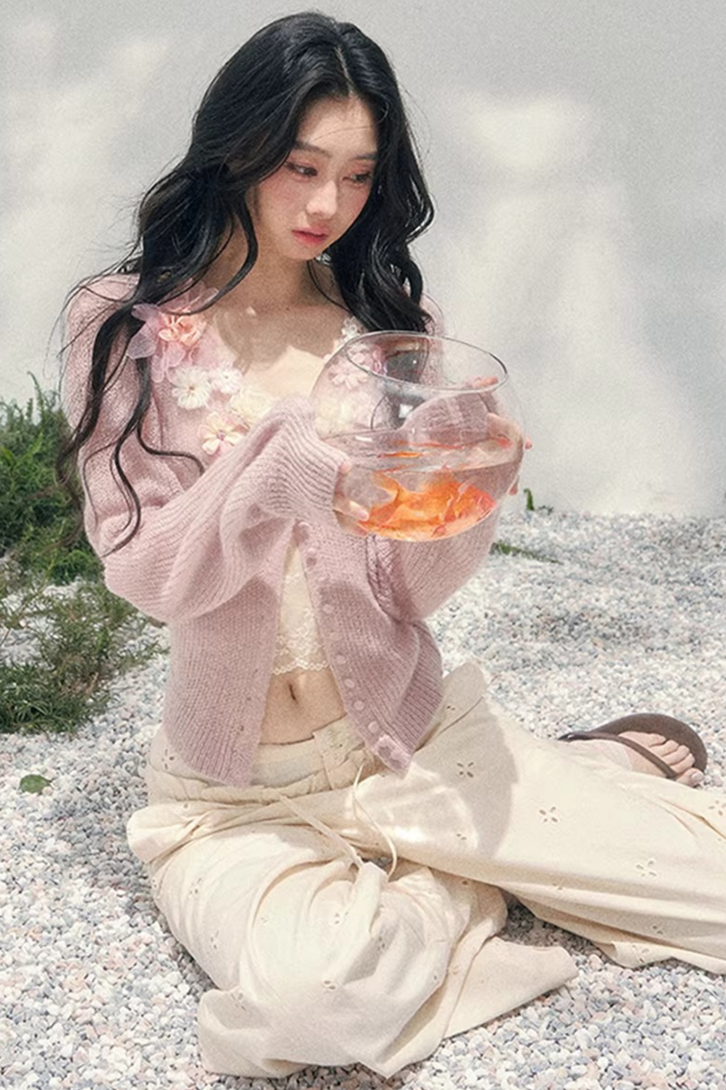 Spring Soft Breeze Floral Sweater Set-Up