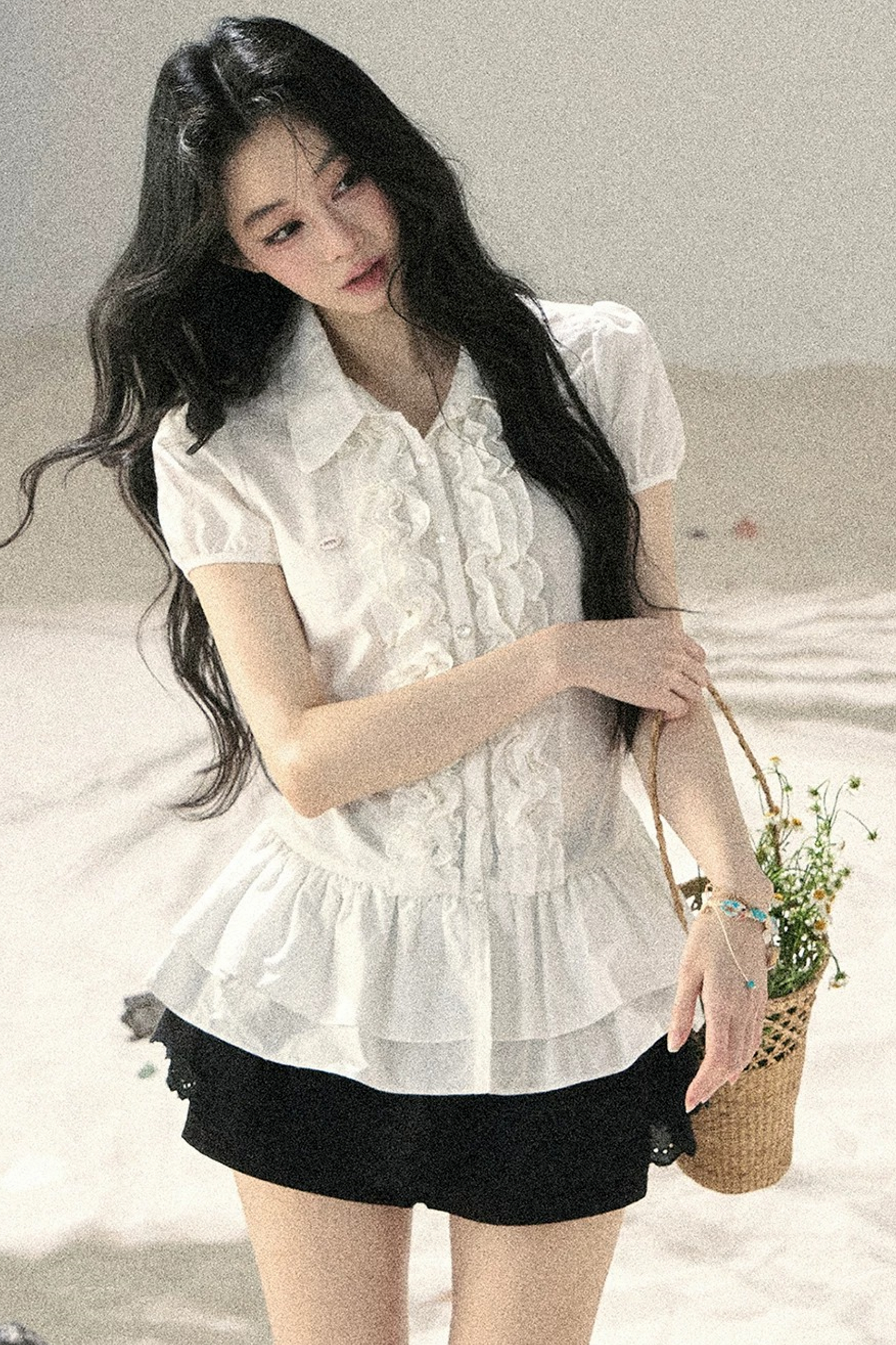 Pure White Ruffled Blouse
