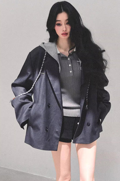 Minimalist Hooded Blazer