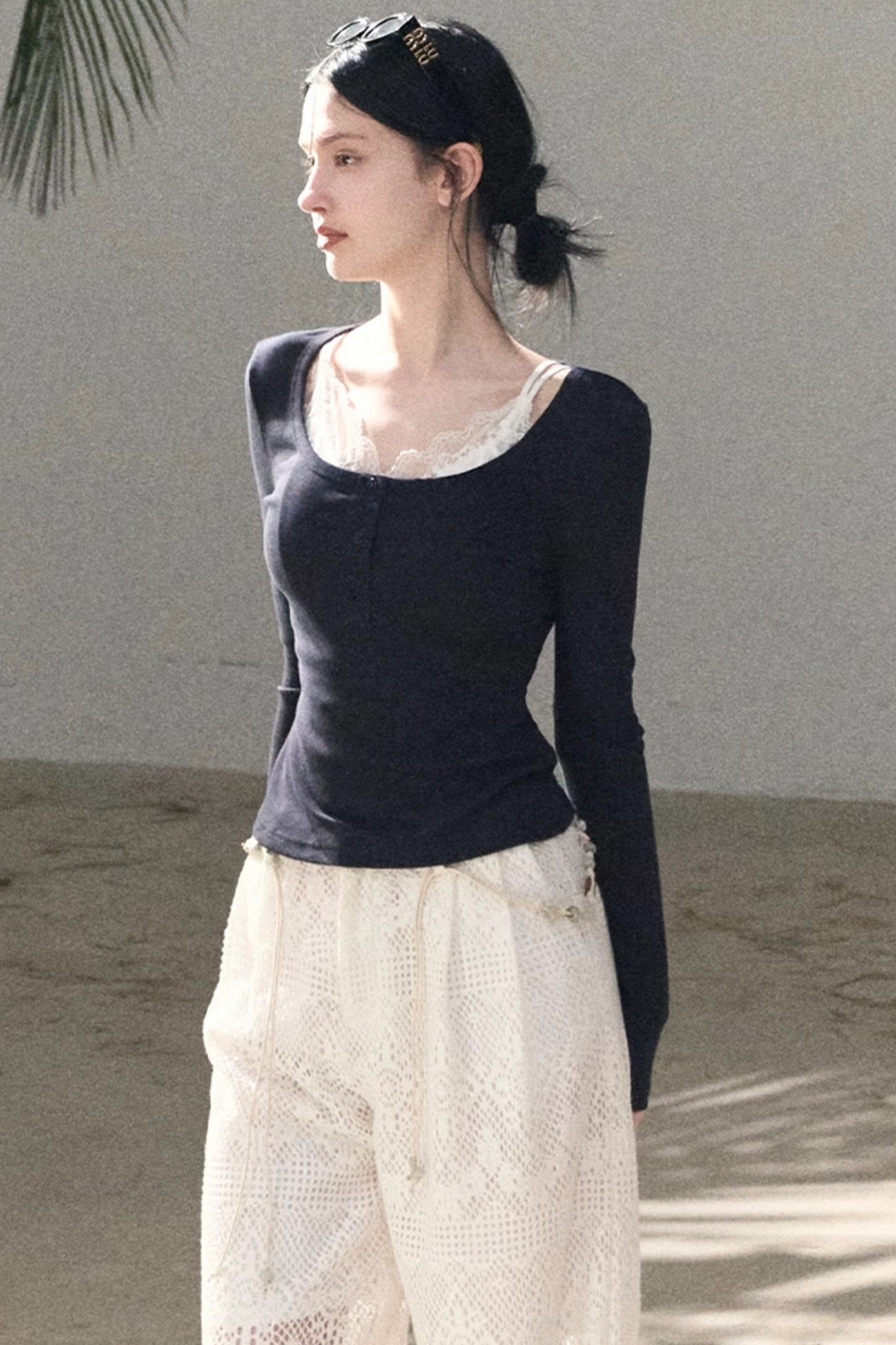 Hollow Crochet Lace Pants