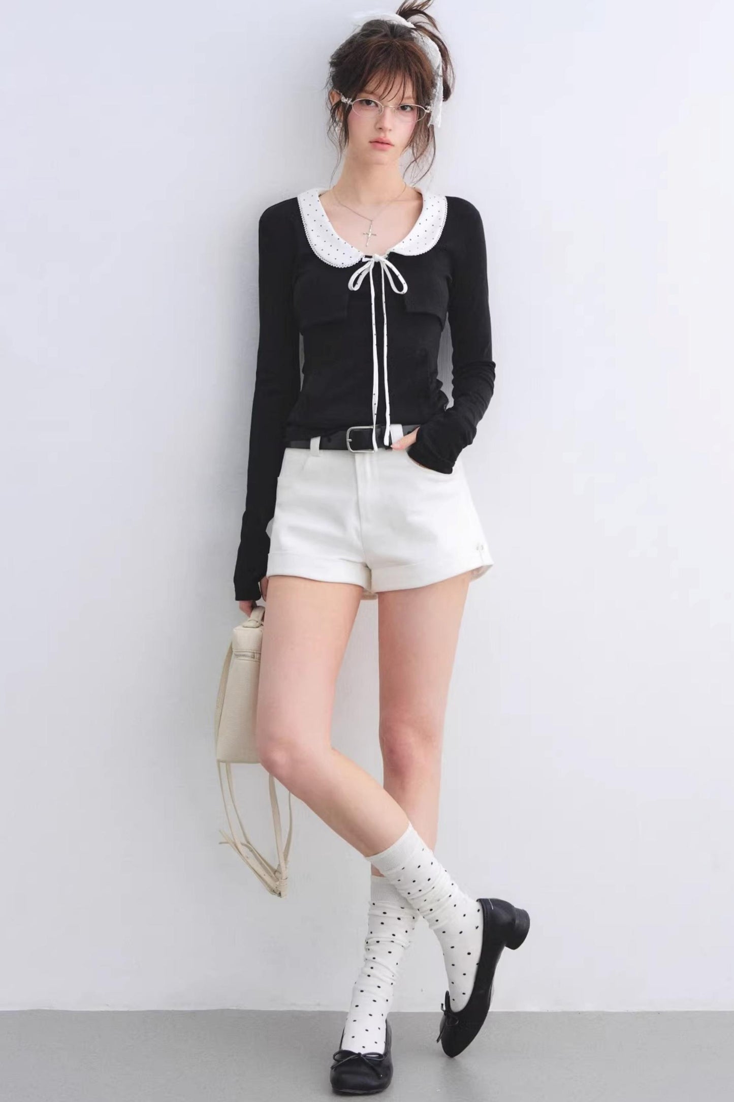 Polka Dot Lace Cardigan Set