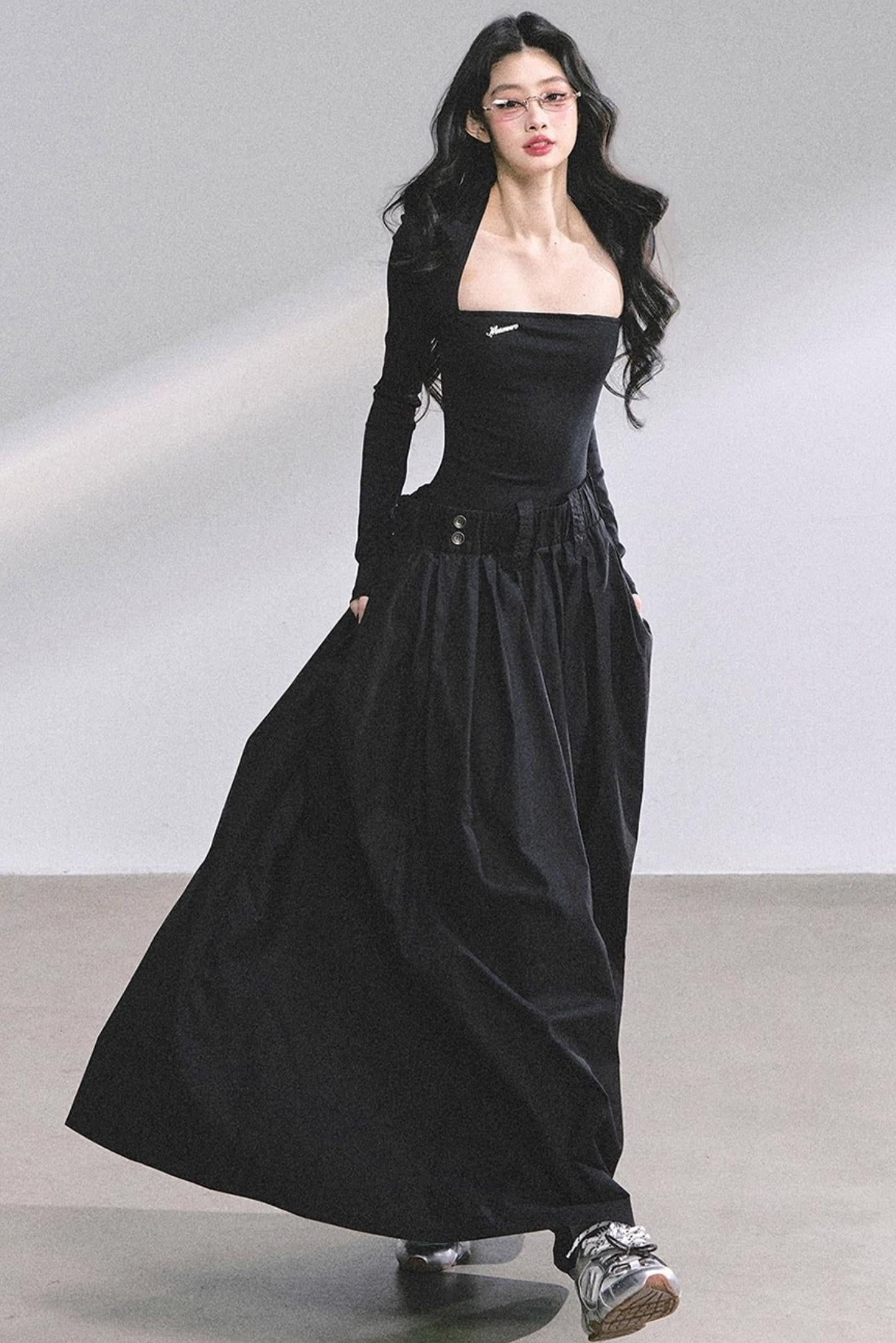 French Slimming Long Dress