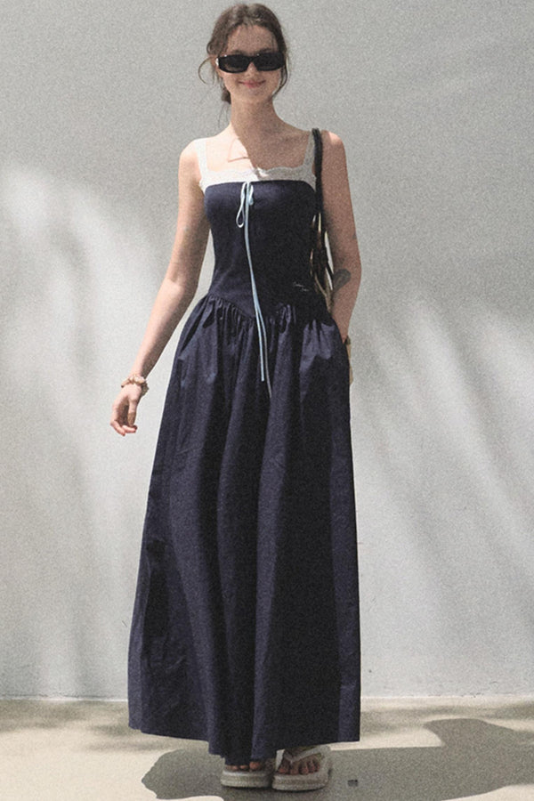 Slim Halter Tencel Hemp Dress