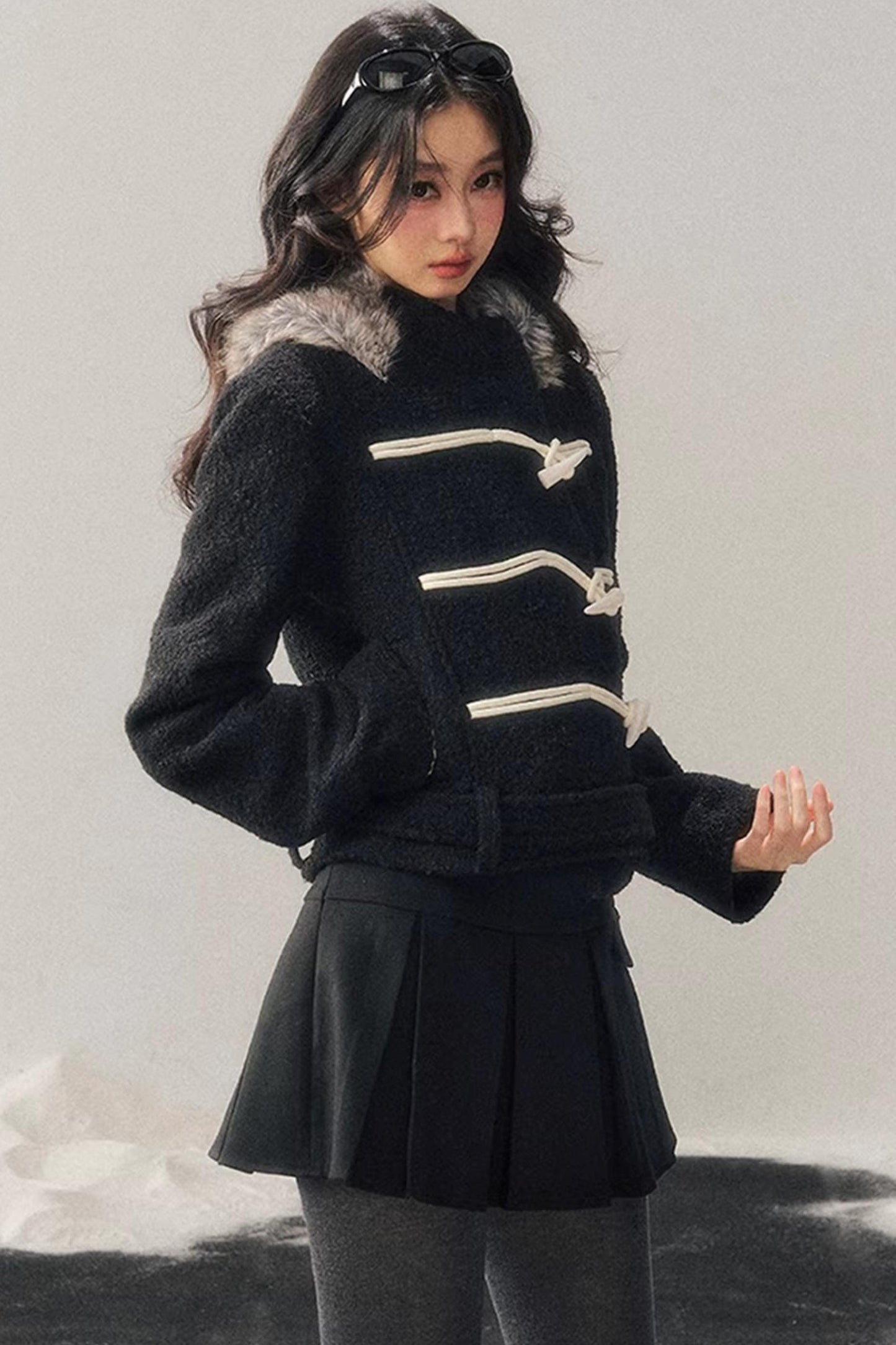 French Woolen Hooded Coat