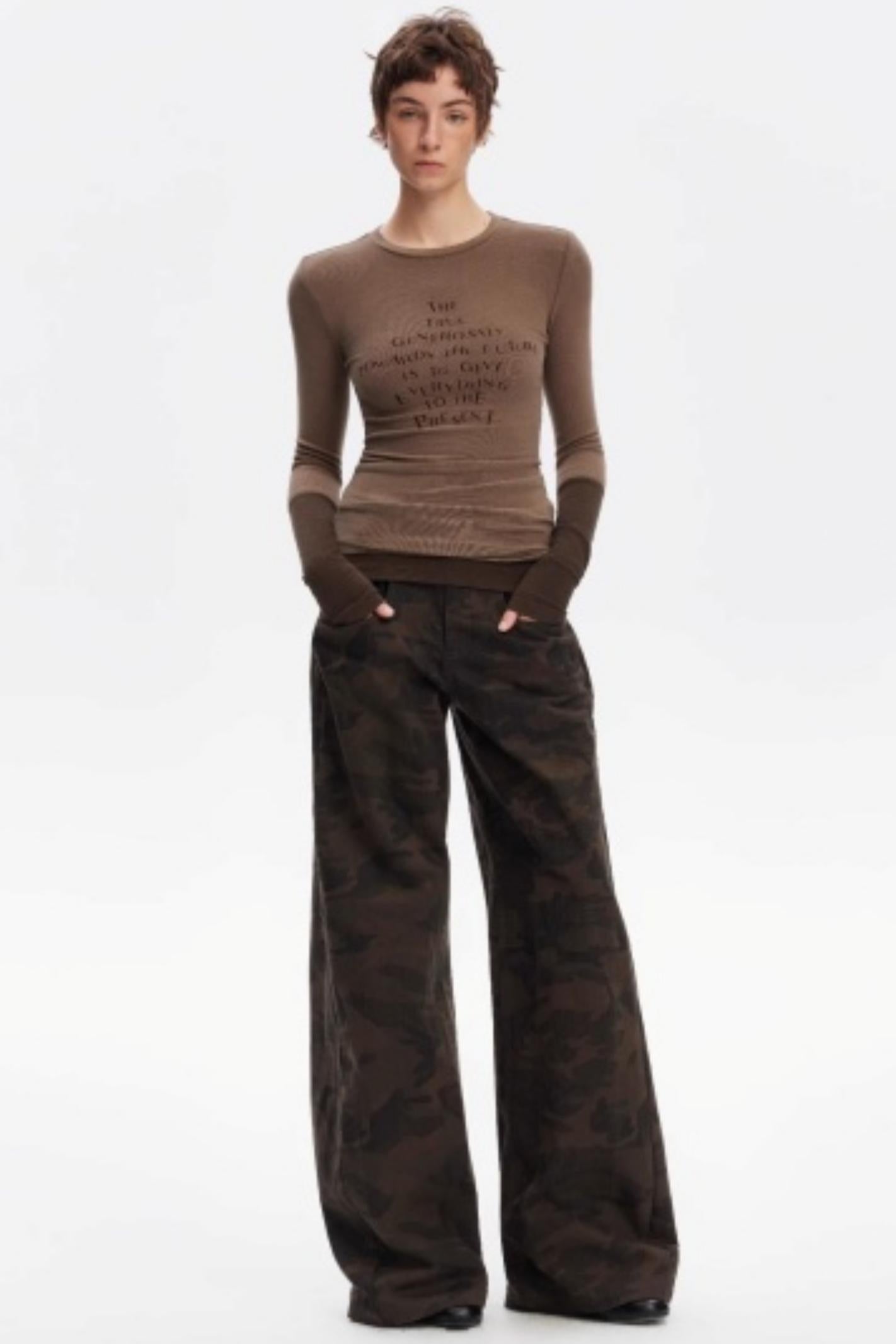 Layered Letter Print Top