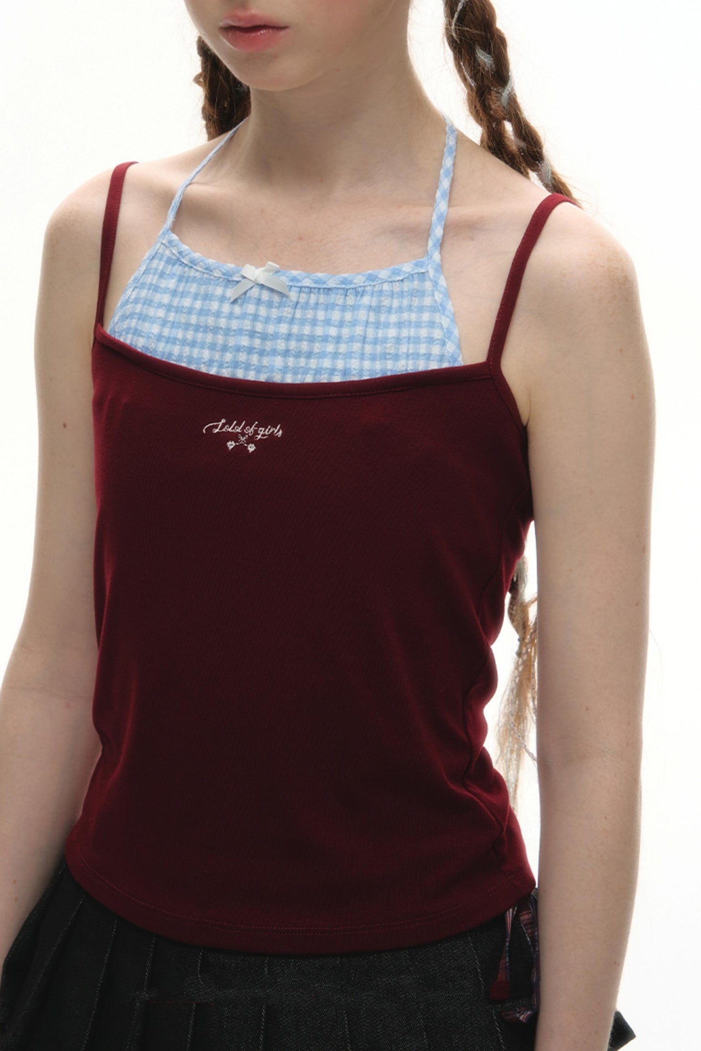 Faux Two-Strap Bow Tie Top