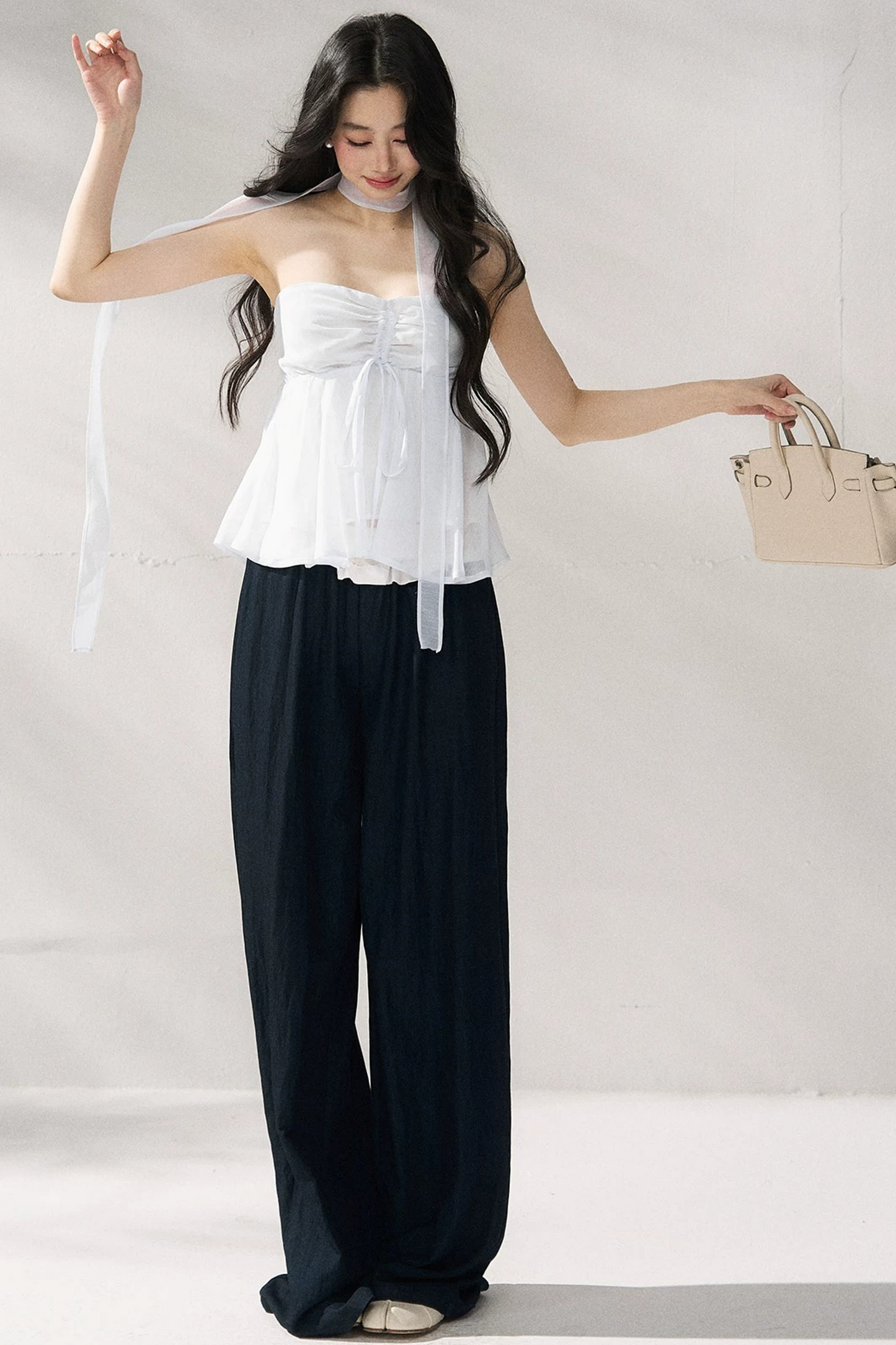 Two-Tone Halter Tube Top