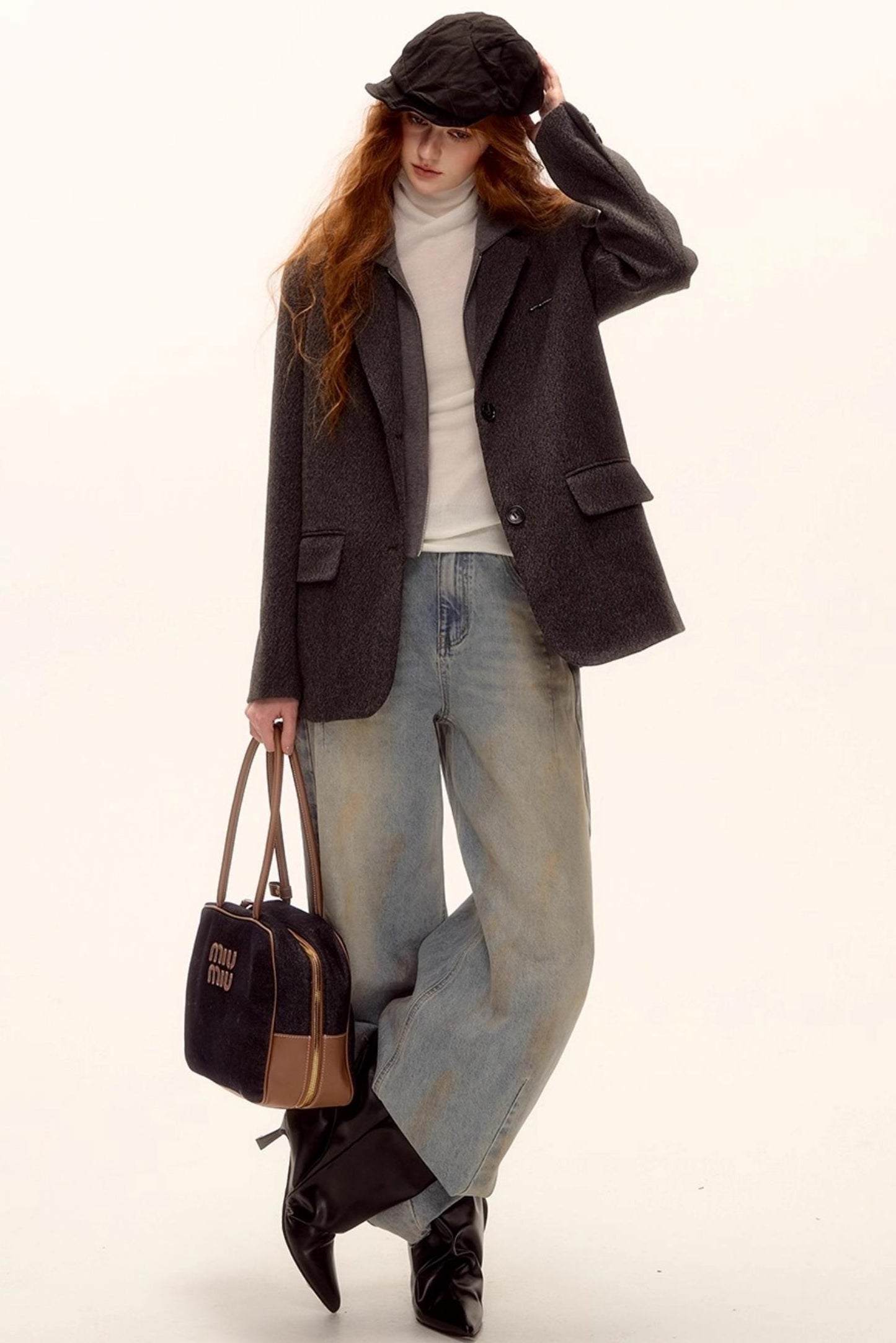 Vintage Washed Distressed Denim Pants