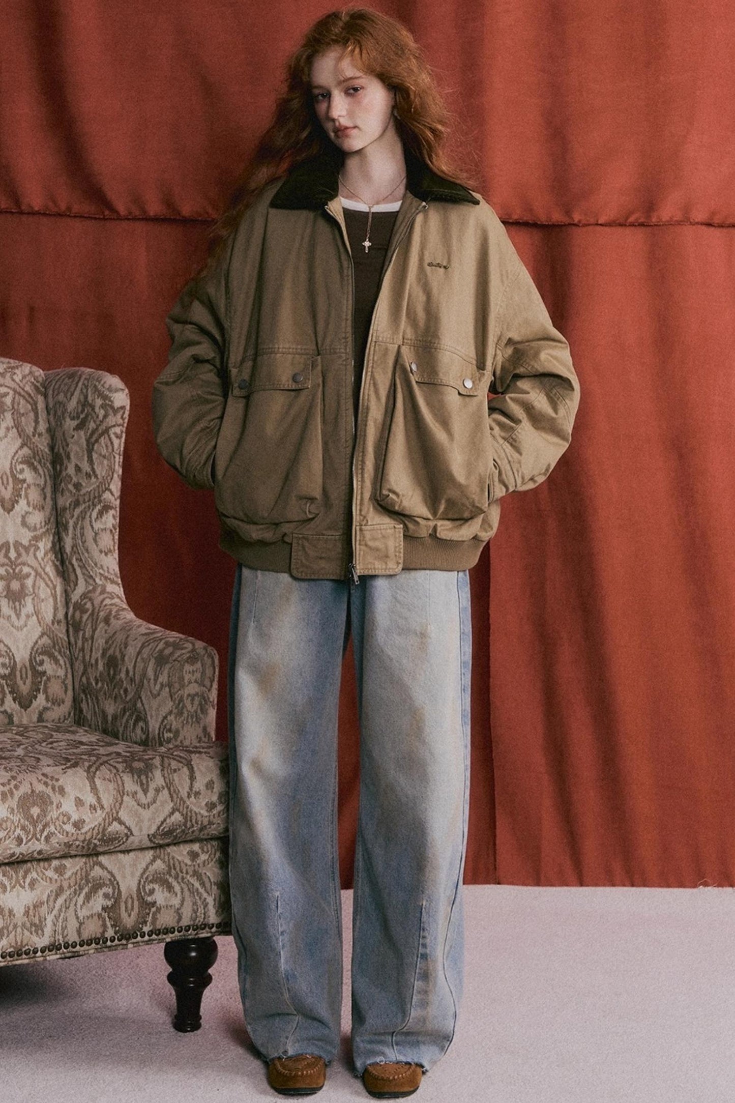 Corduroy Patchwork Retro Jacket Set-Up