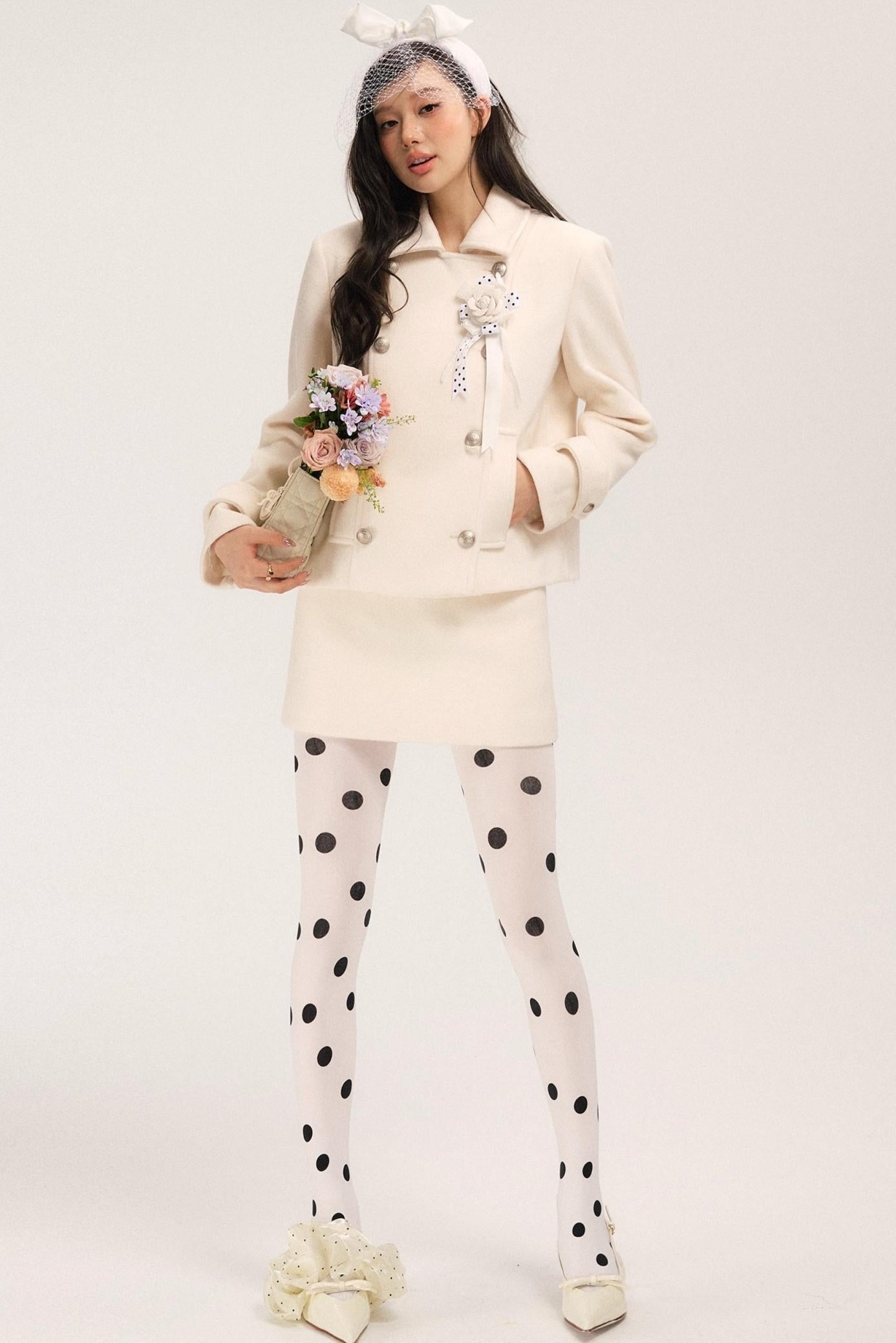 Flight Diary Woolen Jacket & Skirt Set-Up