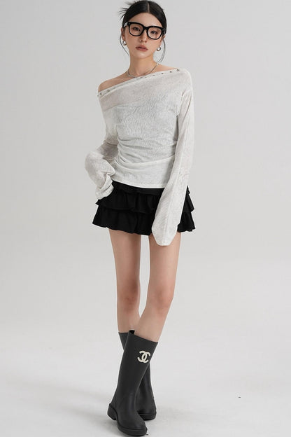 Niche Rivet Long-Sleeved T-Shirt