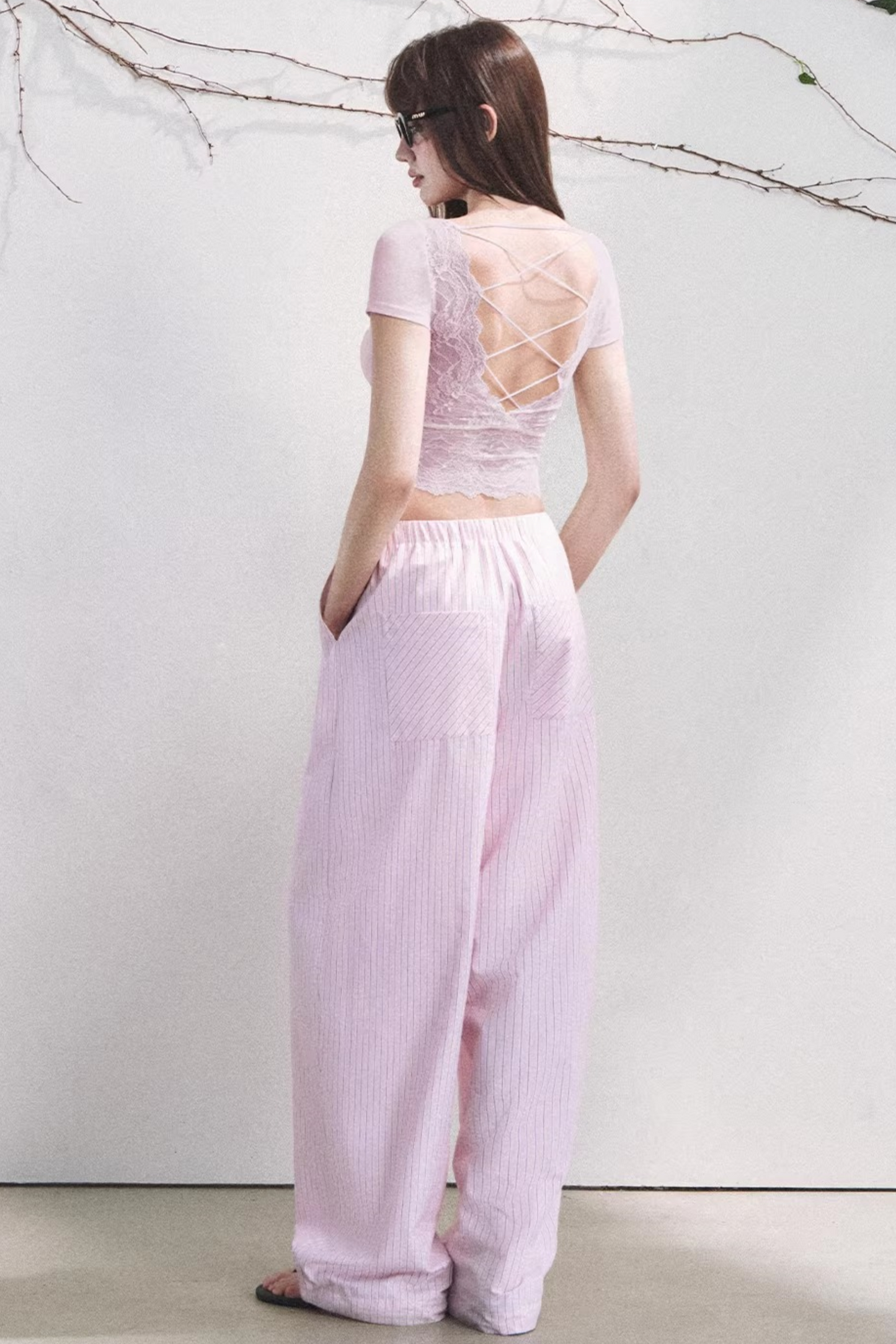 Dewdrop Lace Backless Top
