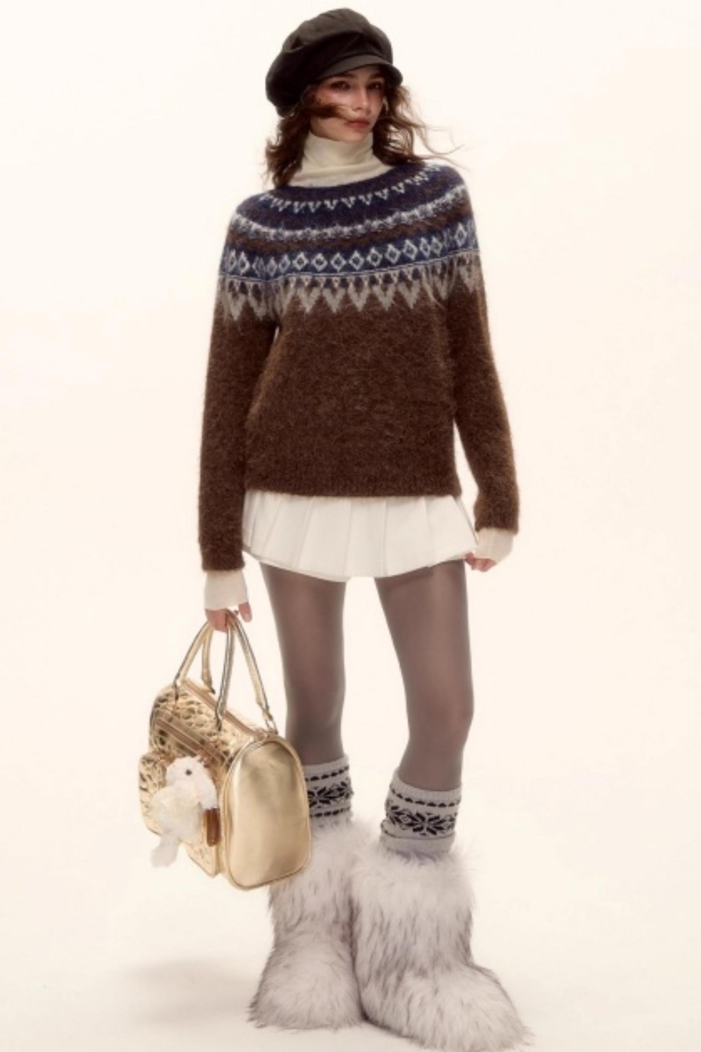 Mohair Pleated Culottes Skirt