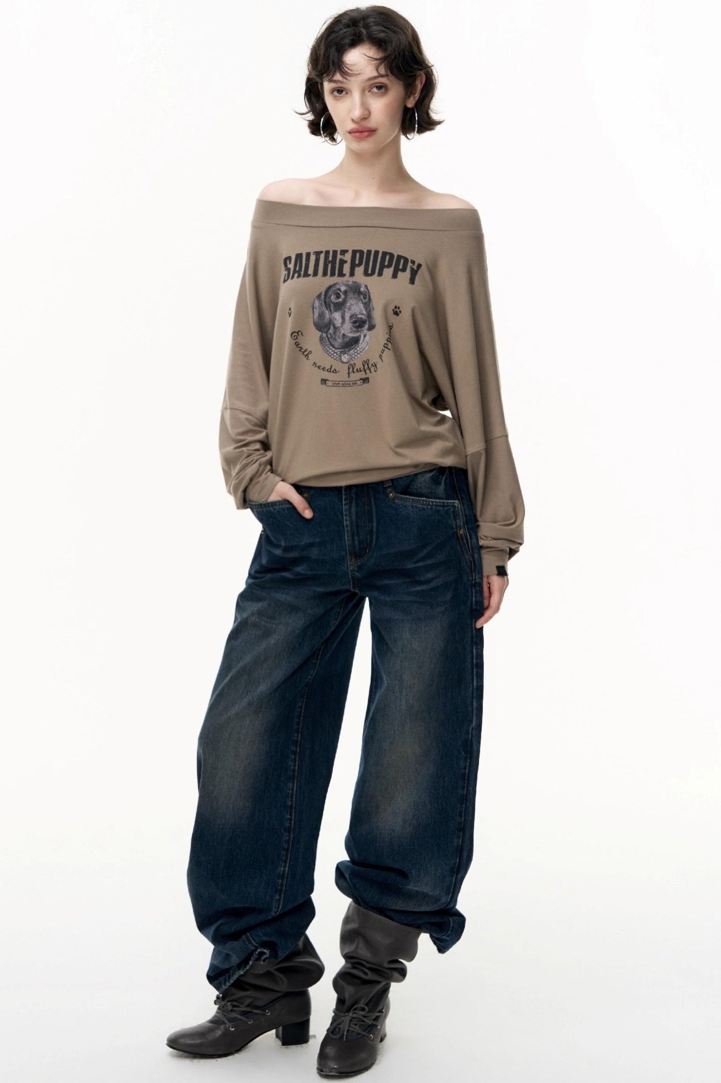 Puppy Print Long Sleeve T-shirt