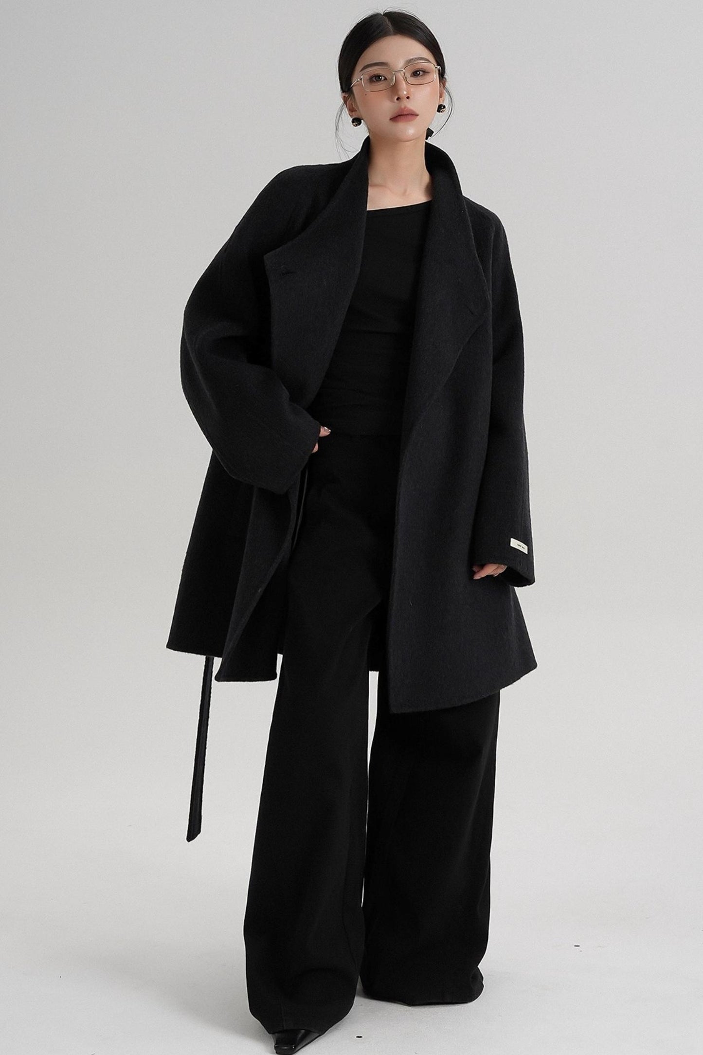 Cross-Body Wool Coat