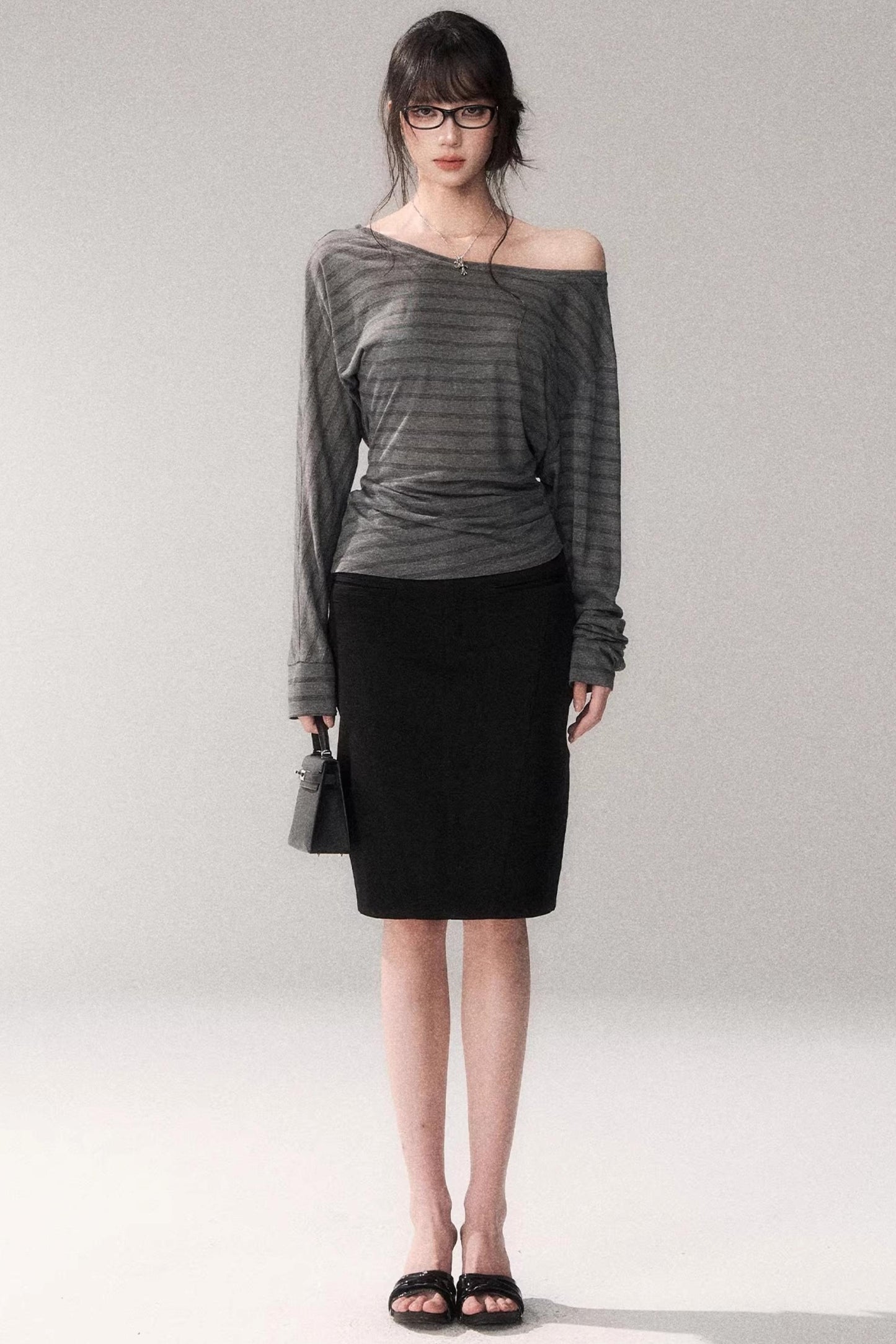 Cotton Washed Midi Skirt