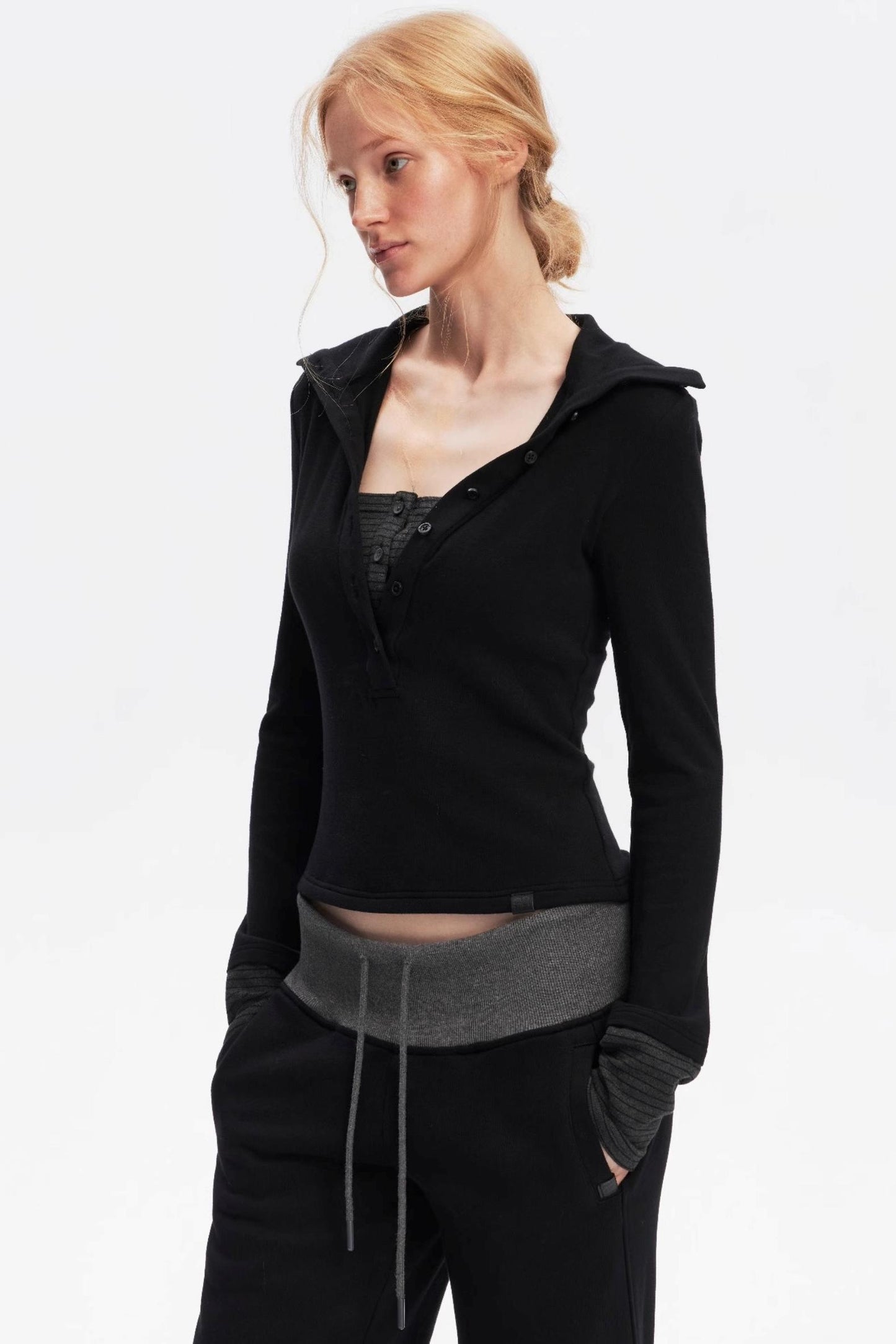 Henry Collar Knitted Top