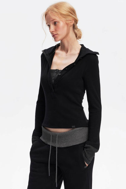 Henry Collar Knitted Top