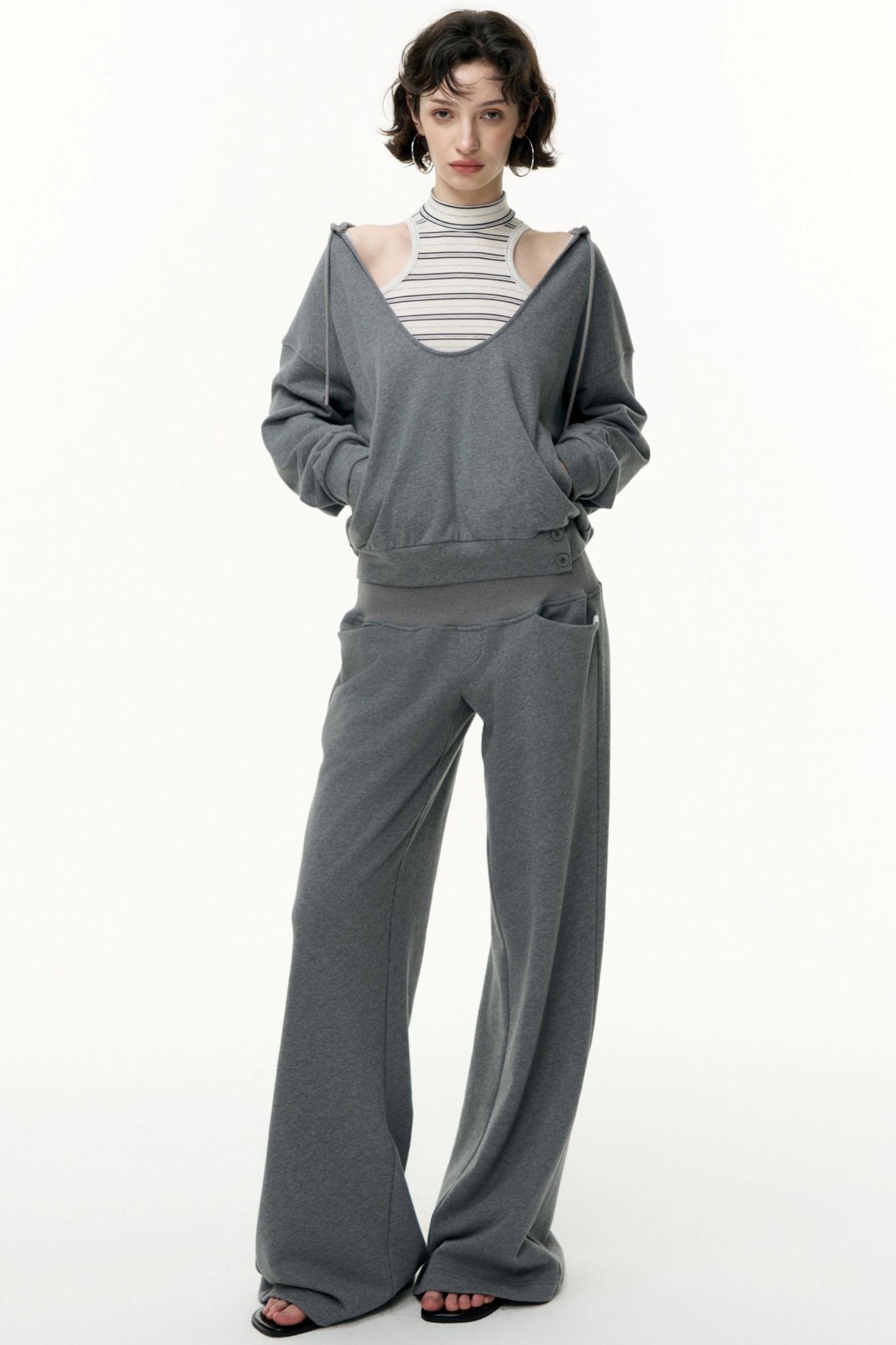 Layered Hooded Sweatshirt Set-Up