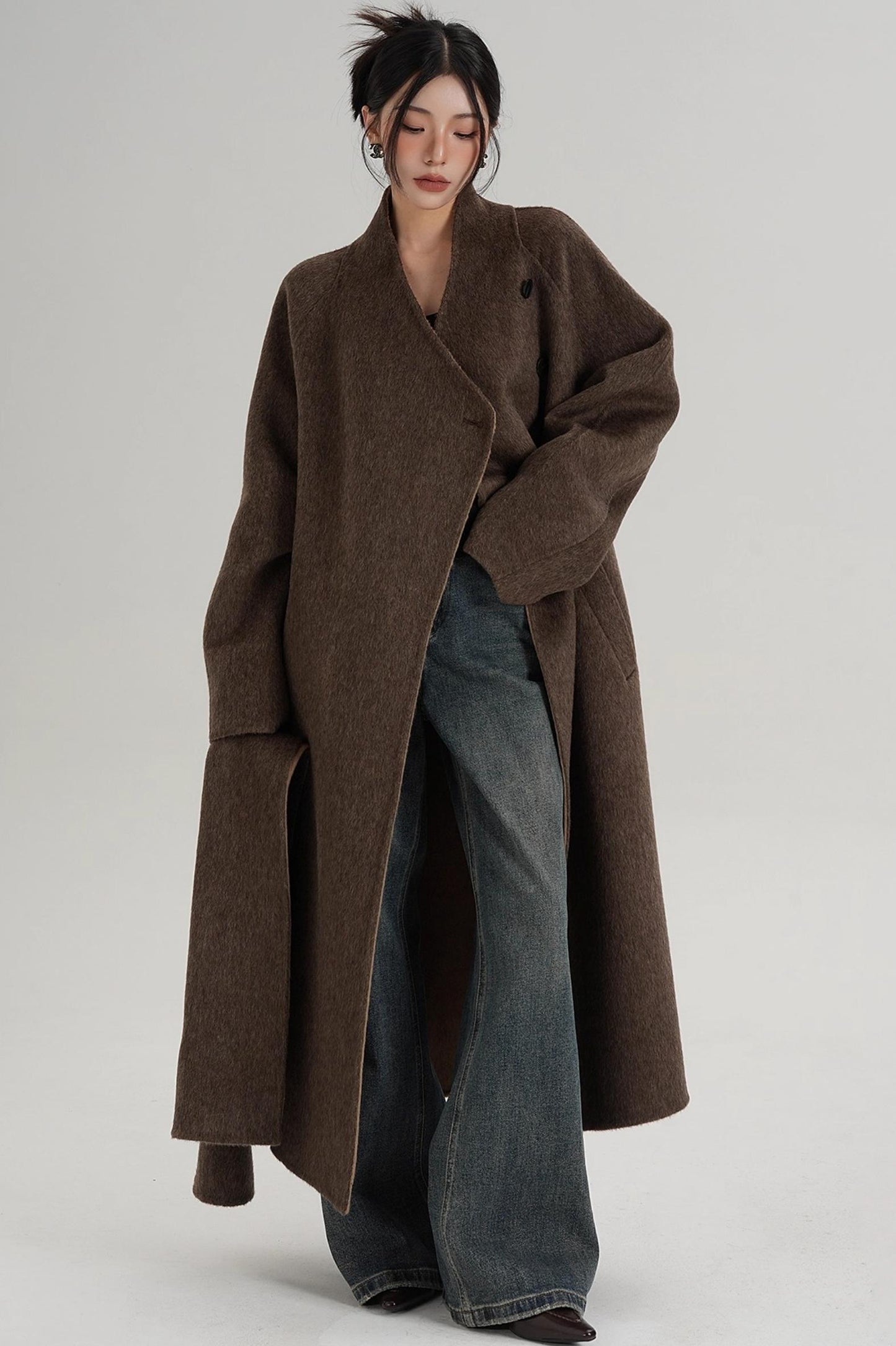 Reversible Long Wool Coat