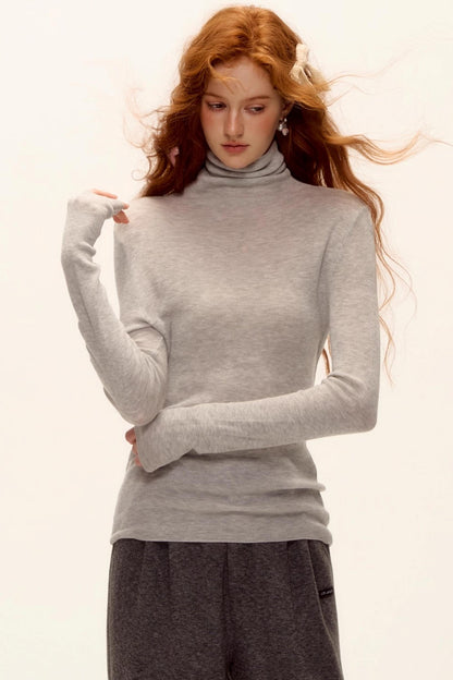 Wool-Blend Turtleneck Top
