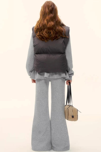 Fleece-Lined Flared Casual Pants