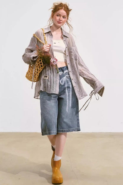 Plaid Mesh Summer Shirt Jacket