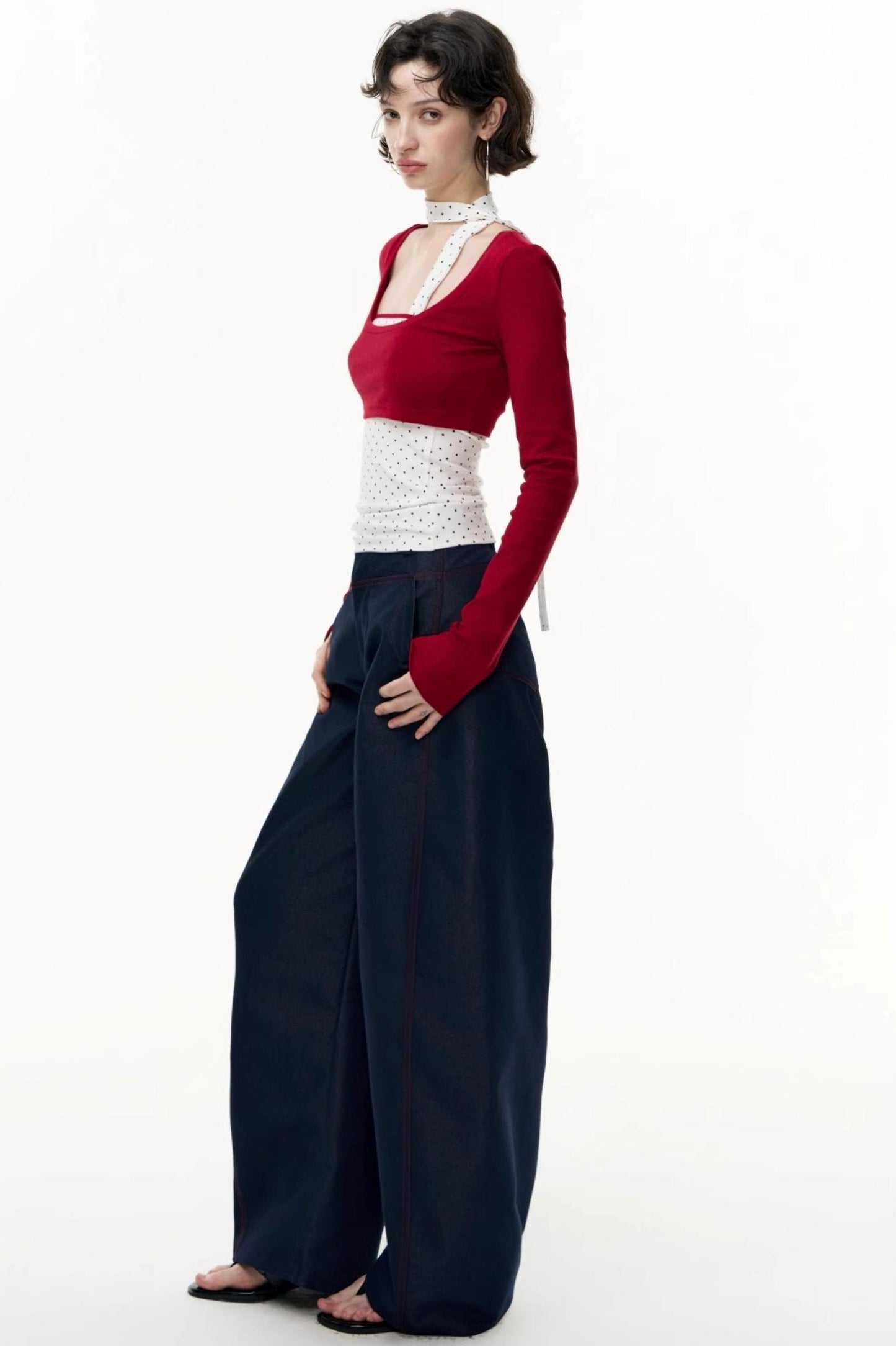 Salt Tea Polka Dot Striped Smock Set