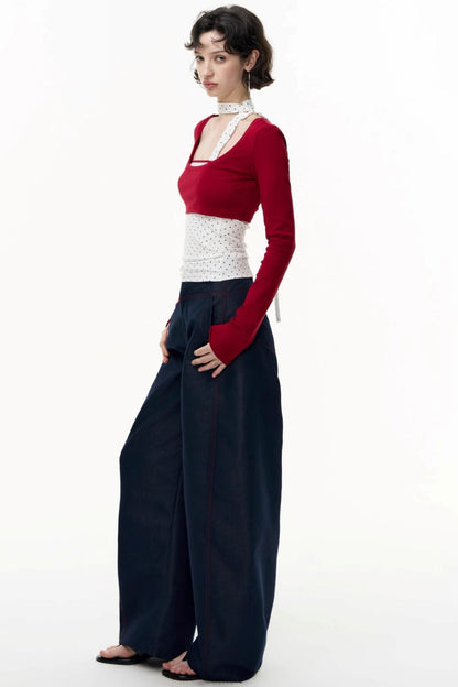 Salt Tea Polka Dot Striped Smock Set