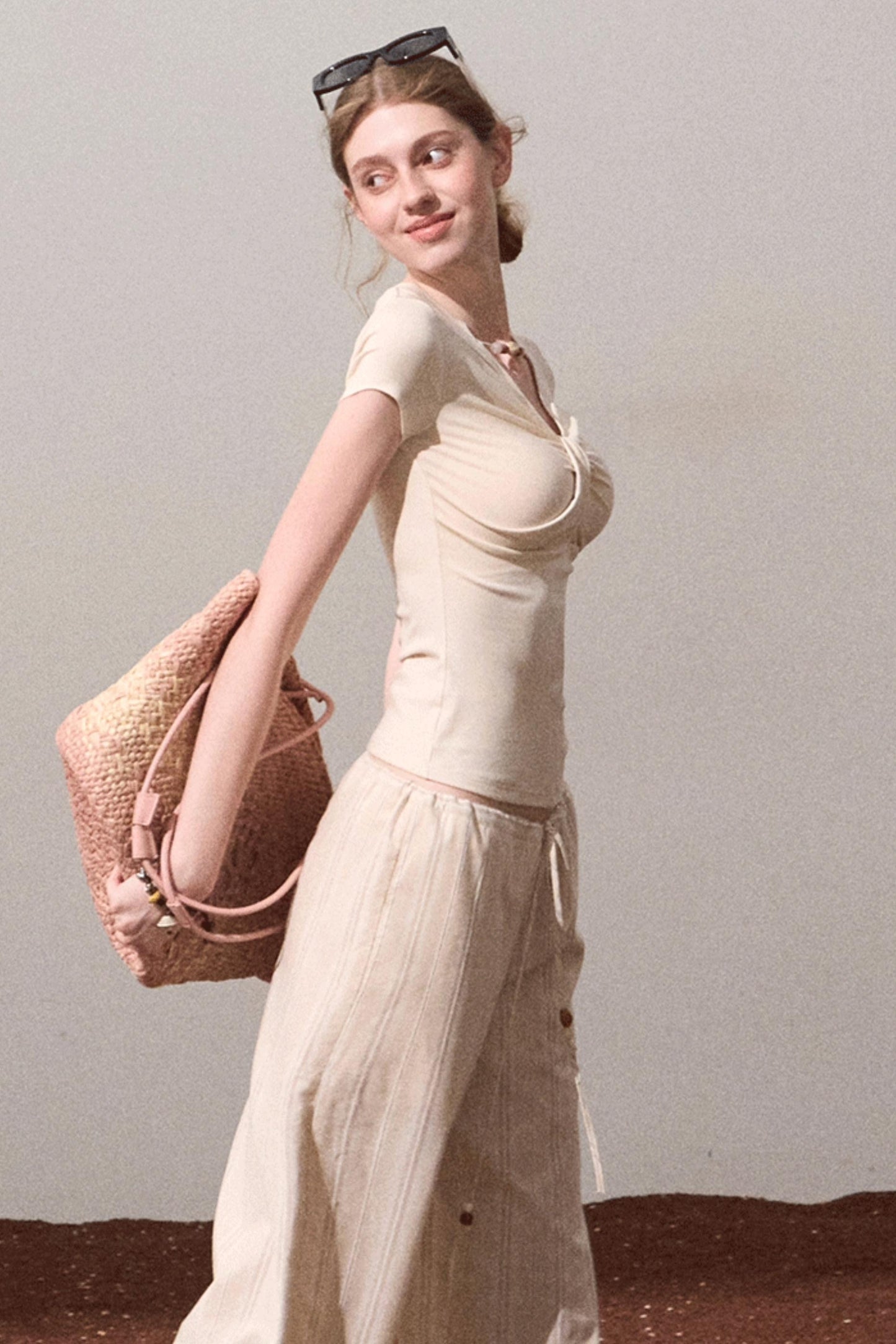 Cool Beaded V-Neck Tee