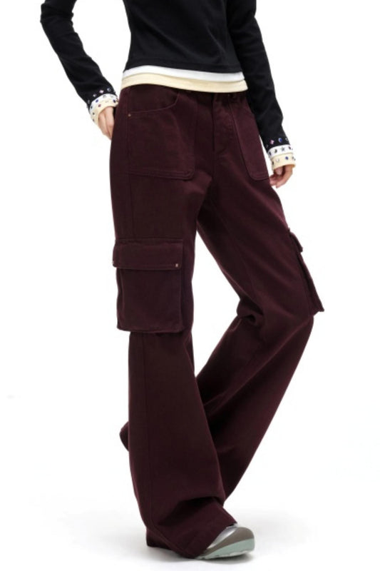 Retro Embroidered Rivet Pants